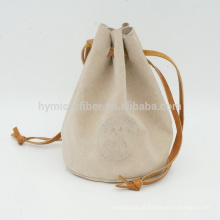 Logotipo de fábrica embossing gift drawstring leather pouch